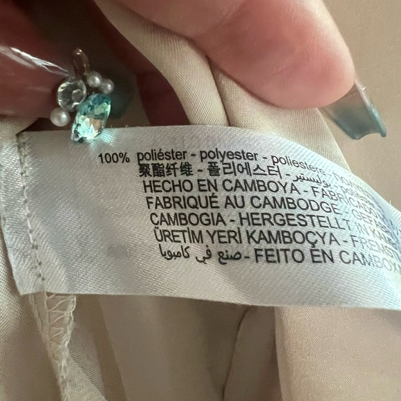 Zara Cream Satin Button Down Shirt - Picture 7 of 7